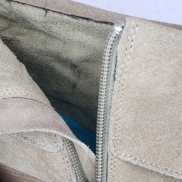 Skechers Leather Zip Cuffed Heeled Ankle Booties Tan 47480 Size 6.5 taupe - Picture 5 of 16